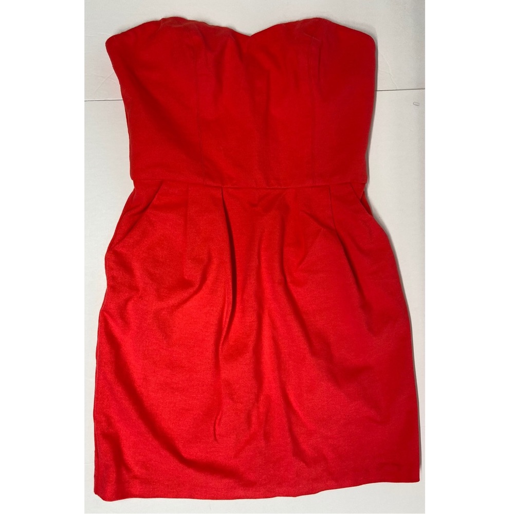 Amanda Uprichard Sz M Red Strapless Dress